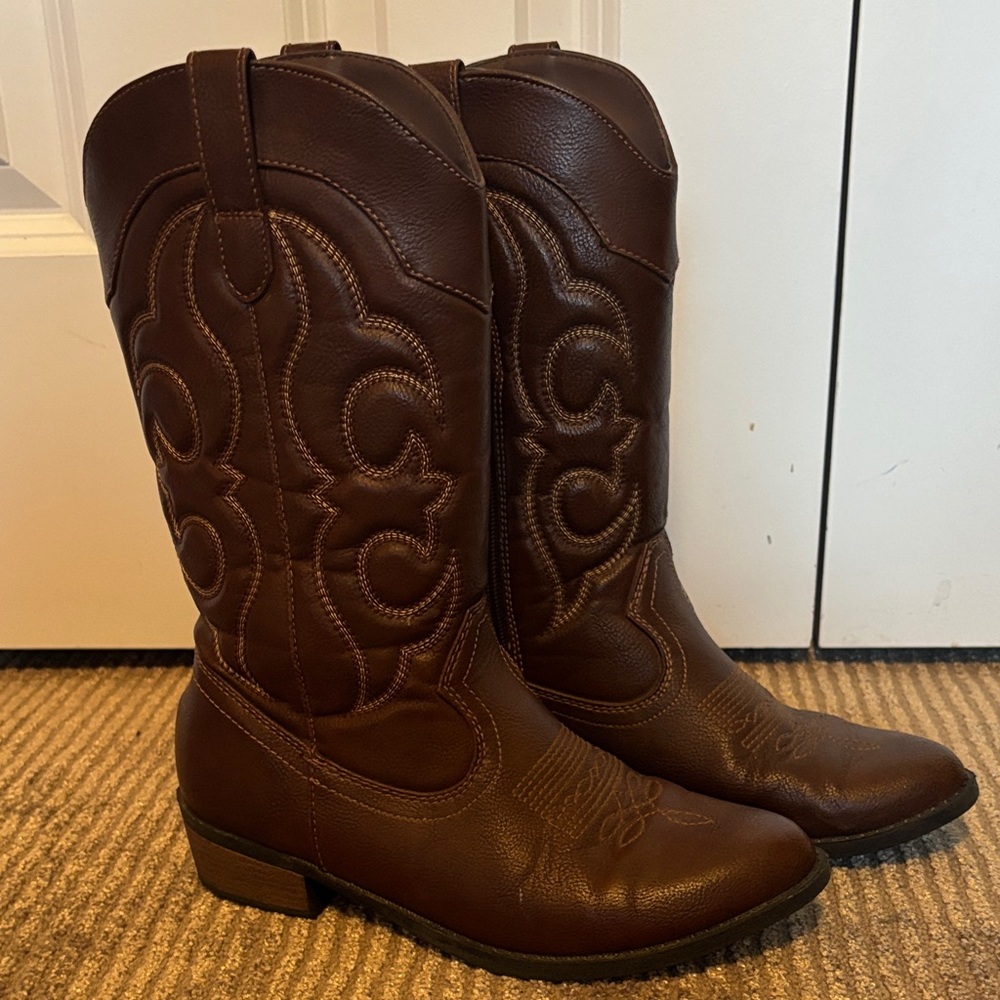 Kids Brown Western Cowboy Boots